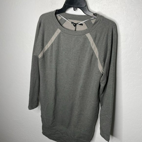 Prana Ashy Gray Long Sleeve Rosie Sweatshirt Dress - Picture 3 of 5